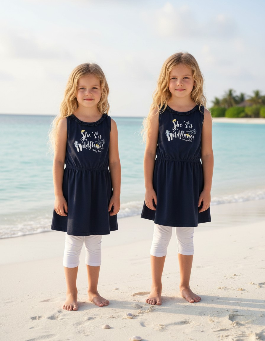 Set - šaty a legíny tmavomodré Blue Seven