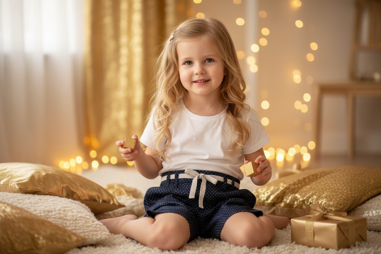 Boboli 28725059-9757 Bodkované elegantné kraťasy