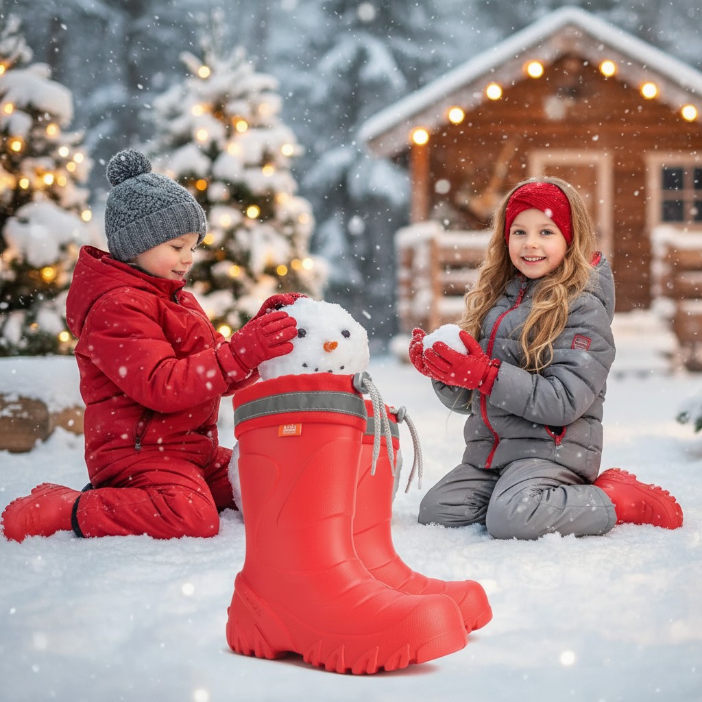 Gumáky MAMMUT s vložkou z ovčej vlny červené
