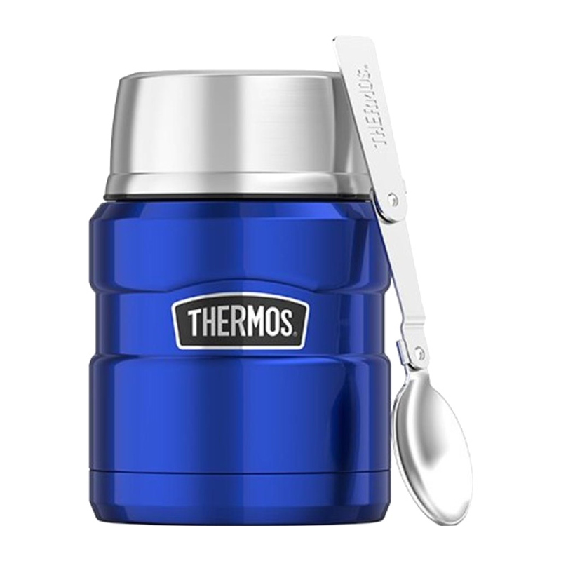 Thermos Style - termoska na jedlo so skladacou lyžicou a šálkou 470 ml - modrá