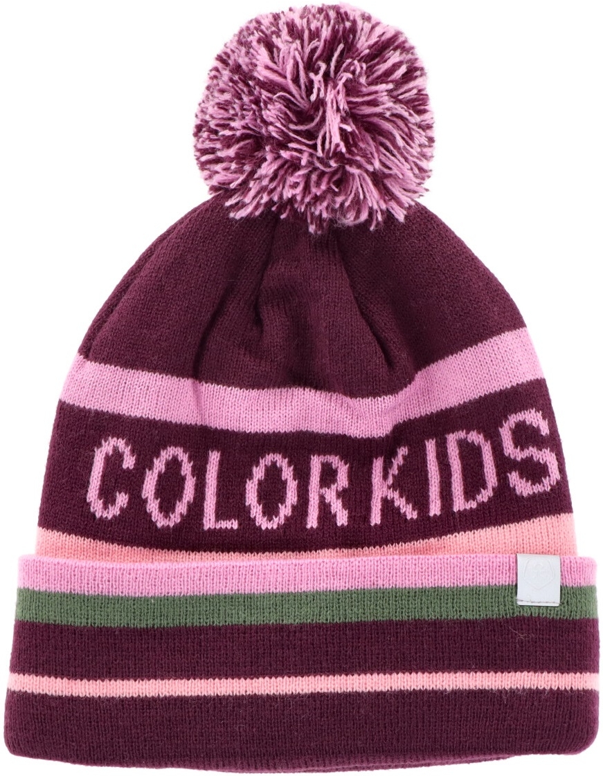Dievčenská čiapka s brmbolcom Color Kids - fialová