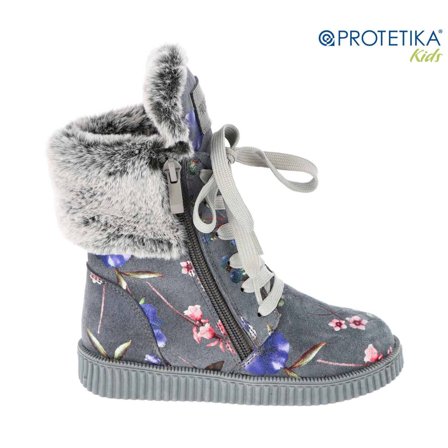 Protetika - zimné topánky KAJA grey - zateplené kožušinkou
