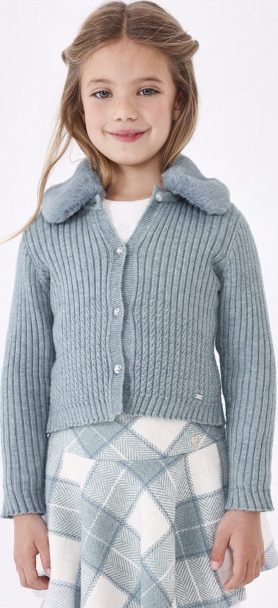 Pletený sveter s kožušinou Mayoral - 1304309011