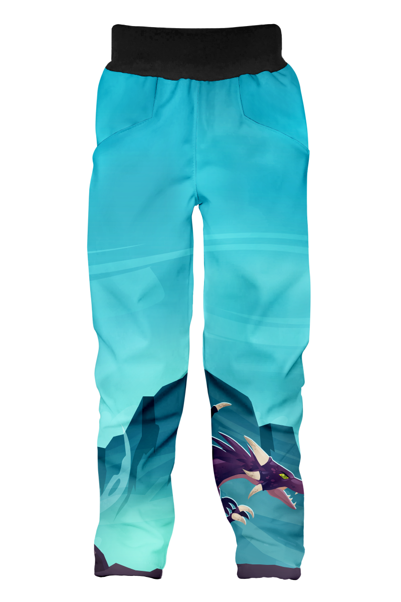 Softshellové nohavice WAMU s fleecom DRAGON FANTASY - modrá