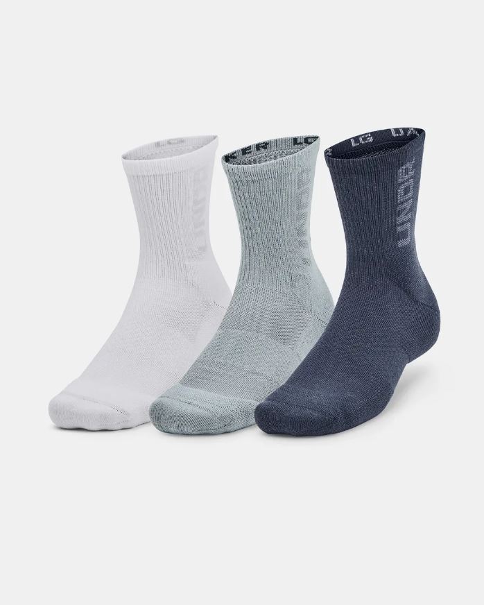 Unisex ponožky UA 3-Maker 3pk Mid-Crew-GRY-ihneď