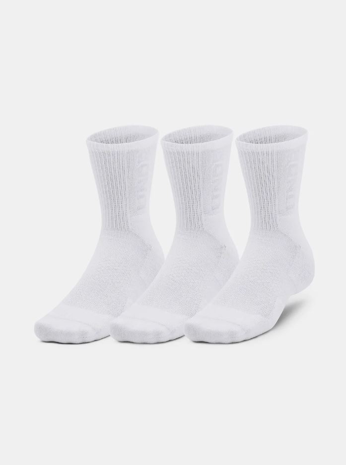 Unisex ponožky UA 3-Maker 3pk Mid-Crew-WHT-ihneď