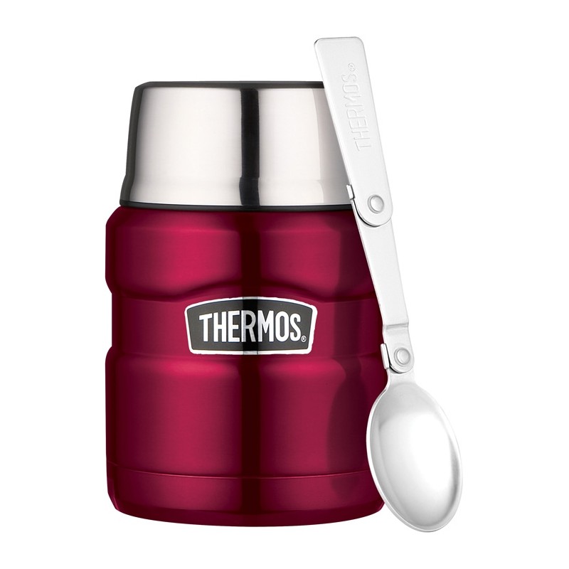 Thermos Style - termoska na jedlo so skladacou lyžicou a šálkou 470 ml - malina-v ext. sklade