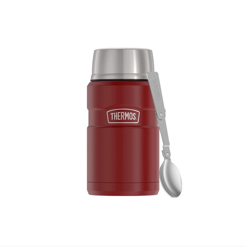 Thermos Style - termoska na jedlo so skladacou lyžicou a šálkou 710 ml -rust.red