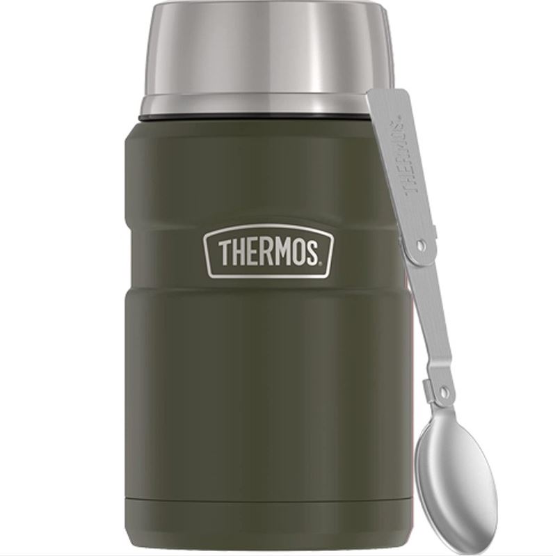 Thermos Style - termoska na jedlo so skladacou lyžicou a šálkou 710 ml -v.zelená-v ext. sklade