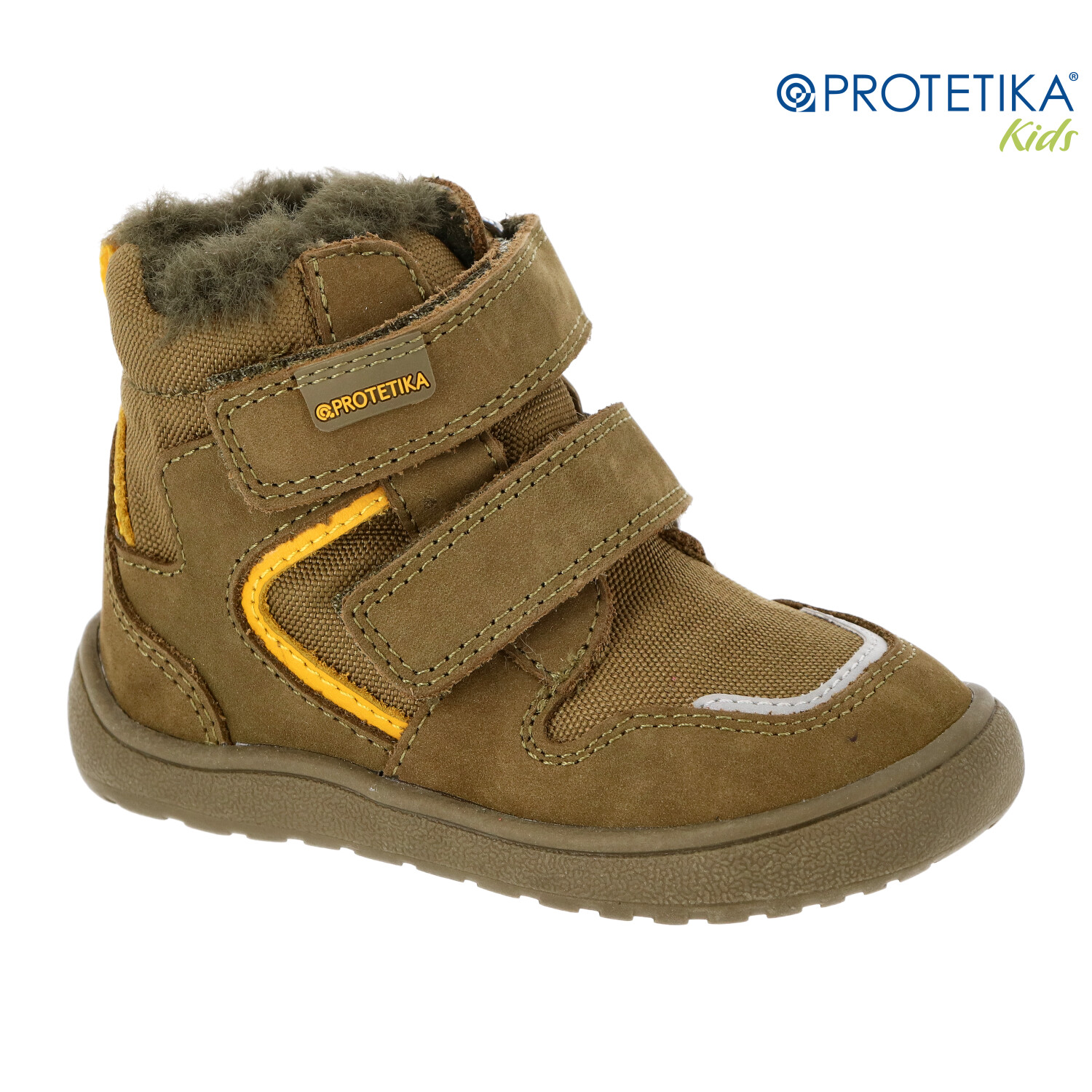 Protetika - zimné barefoot topánky GERO khaki s PRO-tex membránou