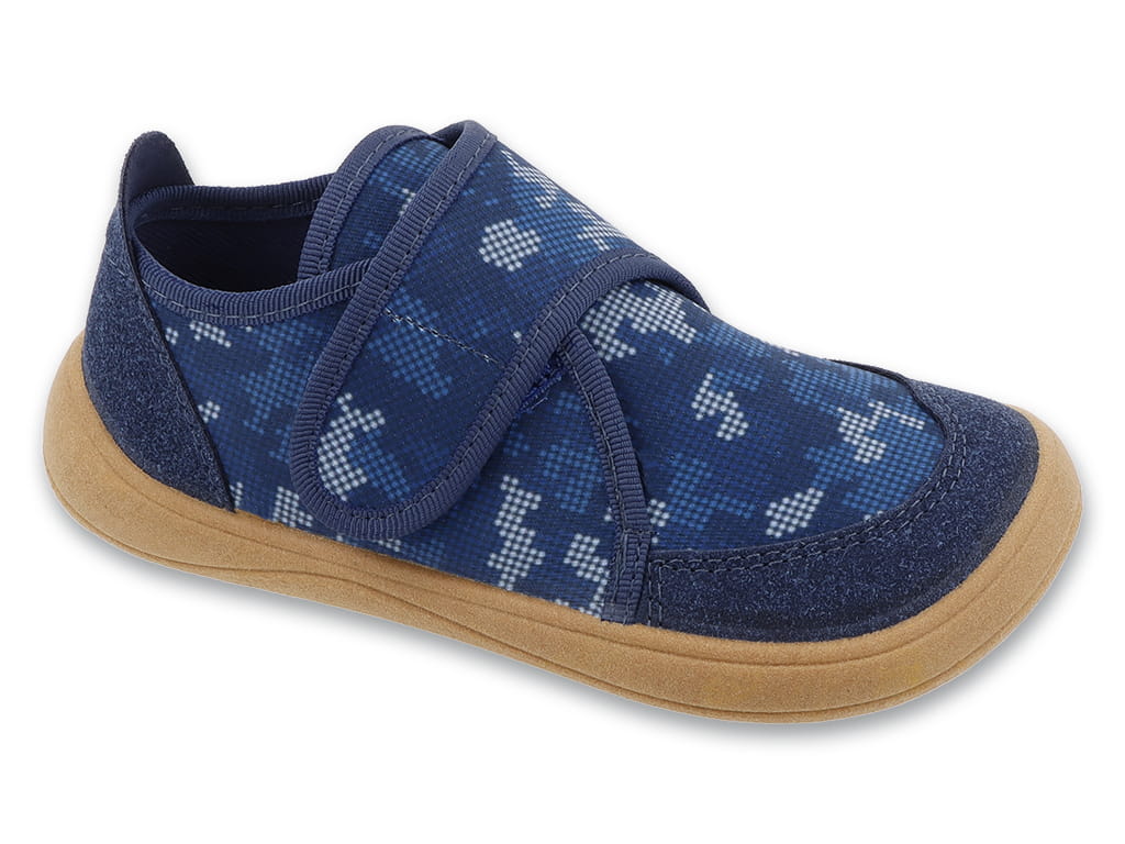 Papuče do školy BEFADO BAREFOOT 140XY001 - modrý maskáč