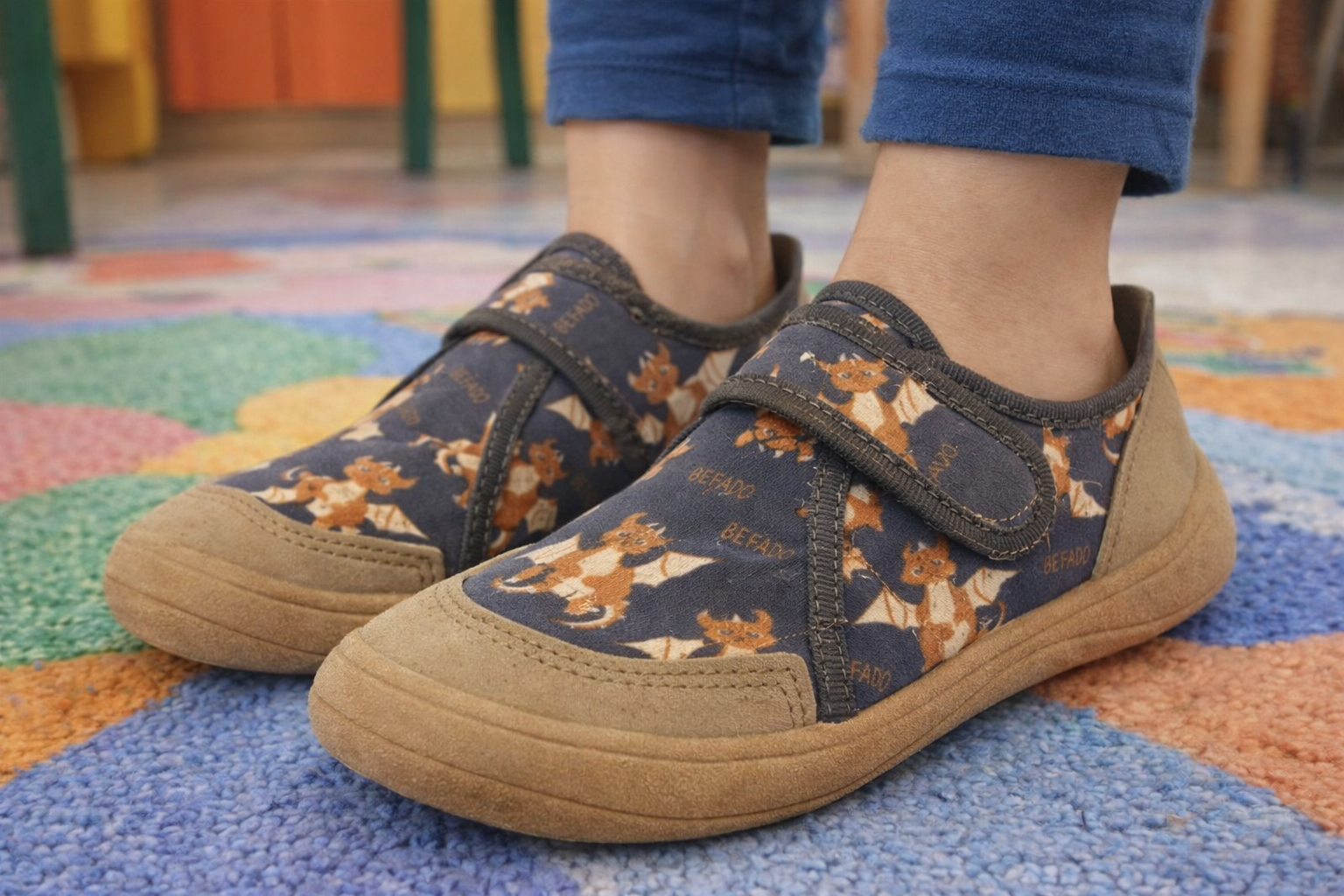 Papuče do školy BEFADO BAREFOOT 140XY003 - draky